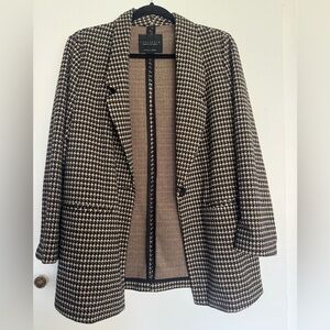 Sanctuary Blazer Brown & Black Houndstooth Womens Jacket Medium